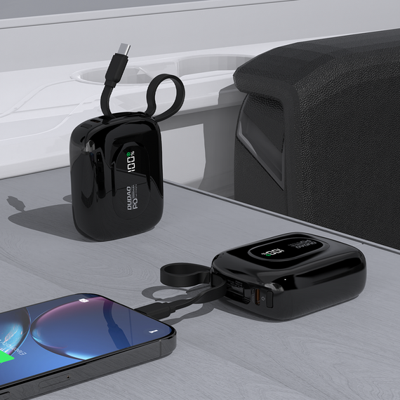 Dudao K32 Powerbank 22.5W 10000 mAh with Built-in USB-C/ Lightning Cable - Black | Techbox