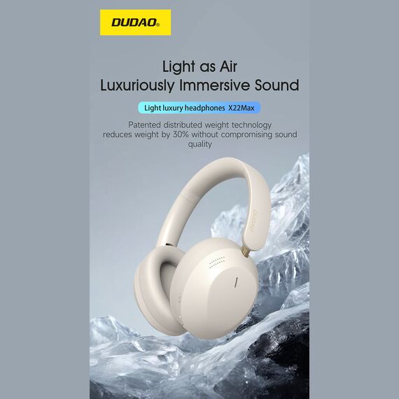 Dudao X22 Max Wireless On-Ear Bluetooth Headphones with ANC - Beige - Headsets - Speakers & Headphones - Techbox