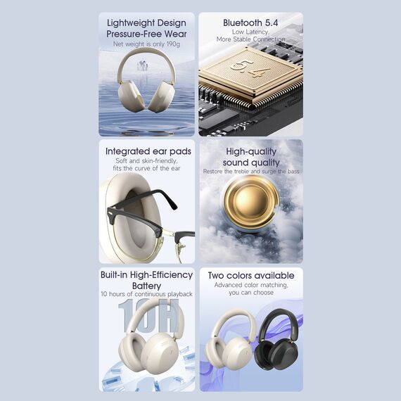 Dudao X22 Max Wireless On-Ear Bluetooth Headphones with ANC - Beige - Headsets - Speakers & Headphones - Techbox