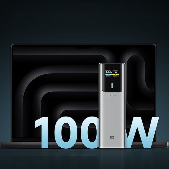 Powerbank CUKTECH CKPB100PGLBL 150W 10000mAh USB-C USB-A - szary