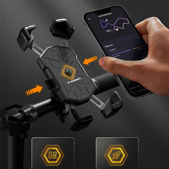 Wozinsky WUD-01B Handlebar Phone Holder for Bike - Black - Bicycle - Sports & Fitness - Techbox