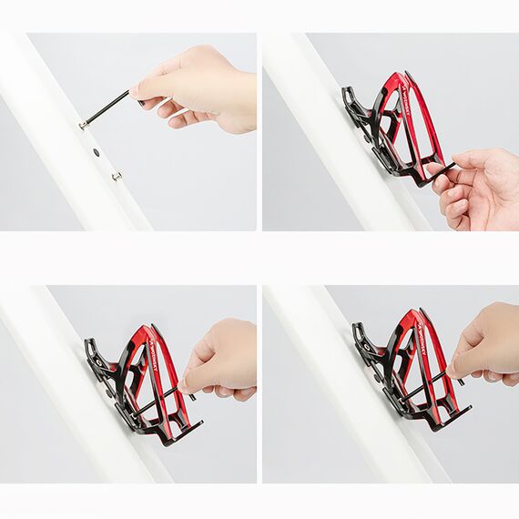 Wozinsky WUR-01BR Bike Bottle Holder Basket - Black and Red - Bicycle - Sports & Fitness - Techbox