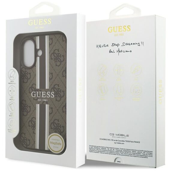 Guess 4G Printed Stripes MagSafe case for iPhone 17 - brown | Techbox