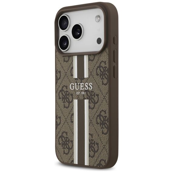 Guess 4G Printed Stripes MagSafe case for iPhone 17 Pro - brown - Uncategorized Cases (2) - Cases - Techbox