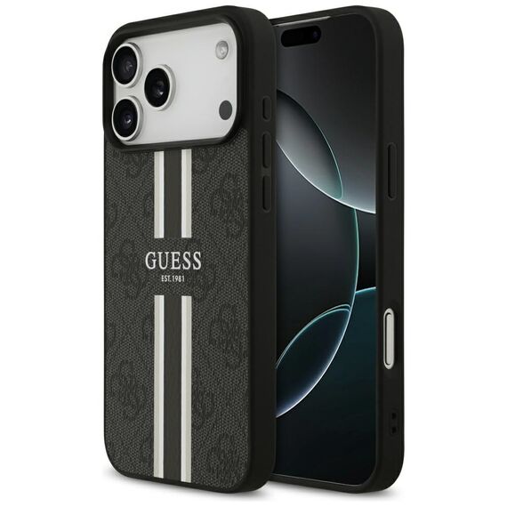 Guess 4G Printed Stripes MagSafe case for iPhone 17 Pro Max - black - Uncategorized Cases (2) - Cases - Techbox