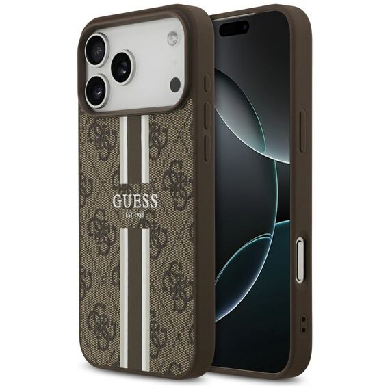 Guess 4G Printed Stripes MagSafe case for iPhone 17 Pro Max - brown - Uncategorized Cases (2) - Cases - Techbox