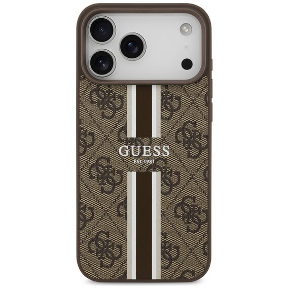 Guess 4G Printed Stripes MagSafe case for iPhone 17 Pro Max - brown - Uncategorized Cases (2) - Cases - Techbox