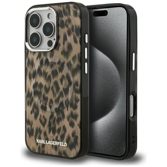 Karl Lagerfeld IML Leopard Pattern MagSafe Case for iPhone 16 Pro Max - Brown | Techbox