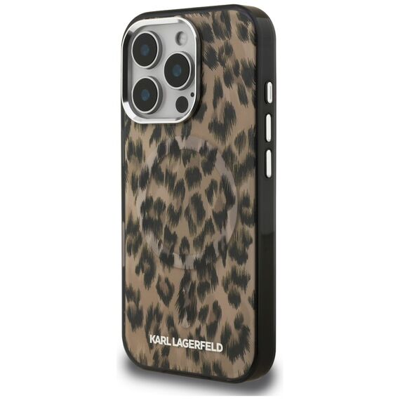 Karl Lagerfeld IML Leopard Pattern MagSafe Case for iPhone 16 Pro Max - Brown | Techbox