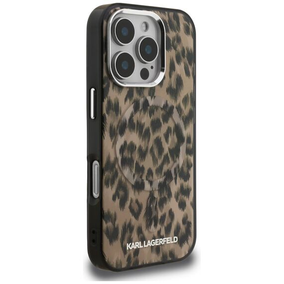 Karl Lagerfeld IML Leopard Pattern MagSafe Case for iPhone 16 Pro Max - Brown | Techbox