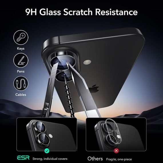 ESR Armorite Camera Cover for iPhone 16 / 16 Plus / 17 - Black | Techbox