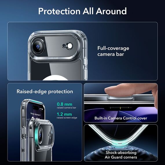 ESR Classic Hybrid MagSafe + Tempered Glass Set for iPhone 17 Air - Clear | Techbox