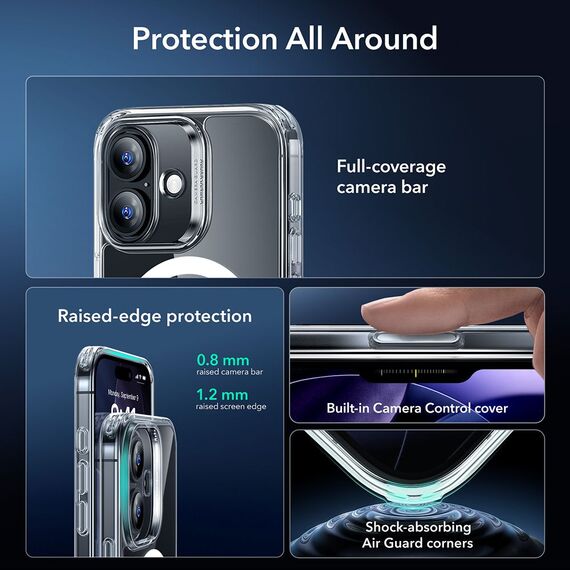 ESR Classic Hybrid MagSafe + Tempered Glass Set for iPhone 17 - Clear | Techbox