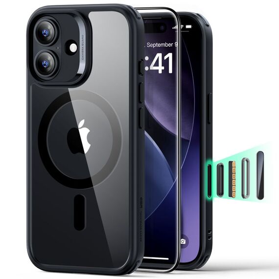ESR Classic Hybrid MagSafe + Tempered Glass Set for iPhone 17 - Clear Black | Techbox
