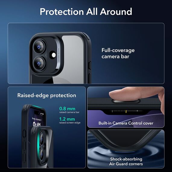 ESR Classic Hybrid MagSafe + Tempered Glass Set for iPhone 17 - Clear Black | Techbox