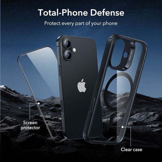 ESR Classic Hybrid MagSafe + Tempered Glass Set for iPhone 17 - Clear Black | Techbox