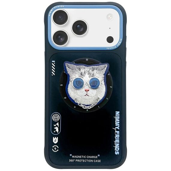 Nimmy Glasses Cool Cat MagSafe Case for iPhone 17 - Black and Blue | Techbox