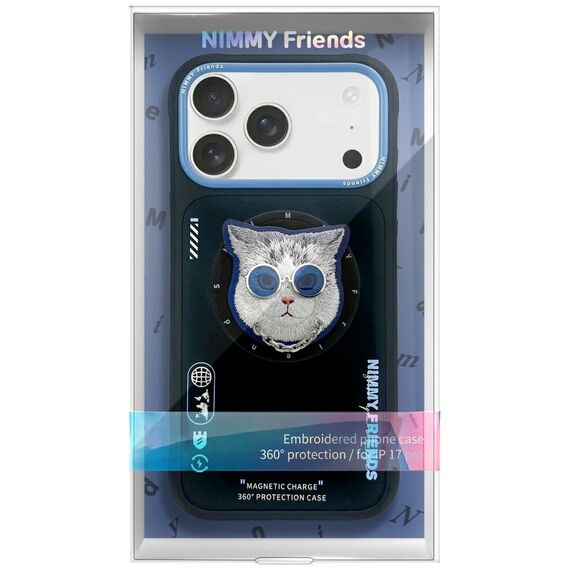 Nimmy Glasses Cool Cat MagSafe Case for iPhone 17 - Black and Blue | Techbox