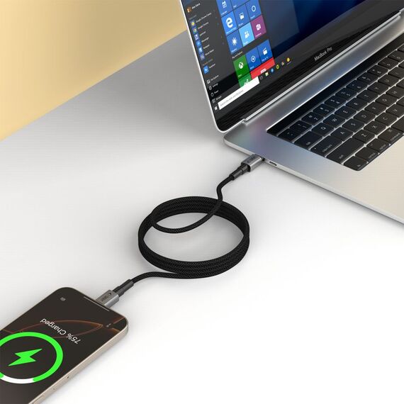Tech-Protect Ultraboost DNA MagTwist USB-C PD Cable 100W / 5A 200 cm - Gray
