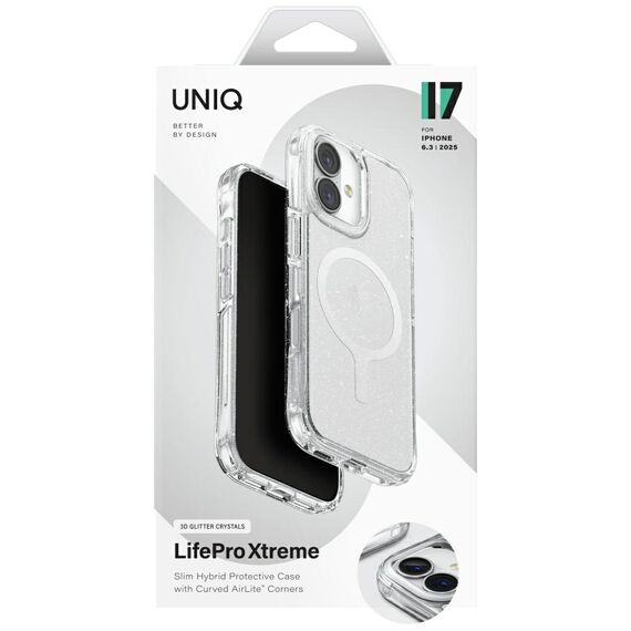 Uniq LifePro Xtreme Magclick Charging Case for iPhone 17 - Transparent-Glitter - Apple Cases - Cases - Techbox
