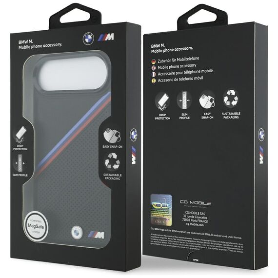 BMW M Tricolor Metal Logo MagSafe Case for iPhone 17 Air - Black - Apple Cases - Cases - Techbox