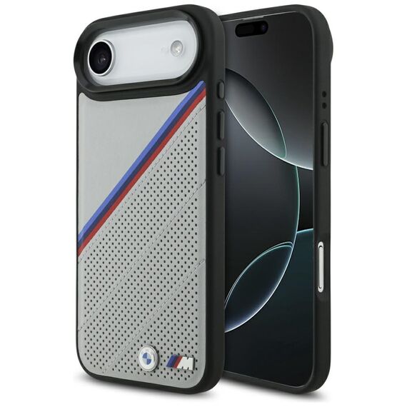 BMW M Tricolor Metal Logo MagSafe Case for iPhone 17 Air - Gray - Apple Cases - Cases - Techbox