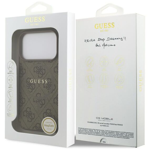 Guess 4G Ring Classic Logo MagSafe Case for iPhone 17 Pro - Brown | Techbox