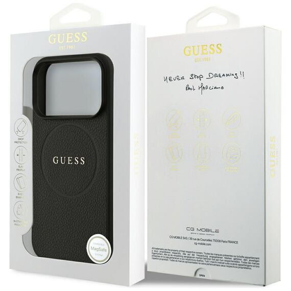 Guess Grained Ring MagSafe case for iPhone 17 Pro - black - Uncategorized Cases (2) - Cases - Techbox