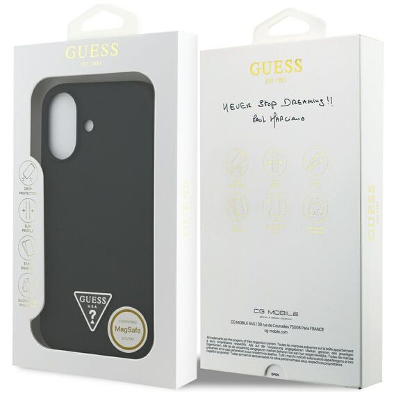 Guess Silicone Triangle Logo MagSafe Case for iPhone 17 - Black - Uncategorized Cases (2) - Cases - Techbox