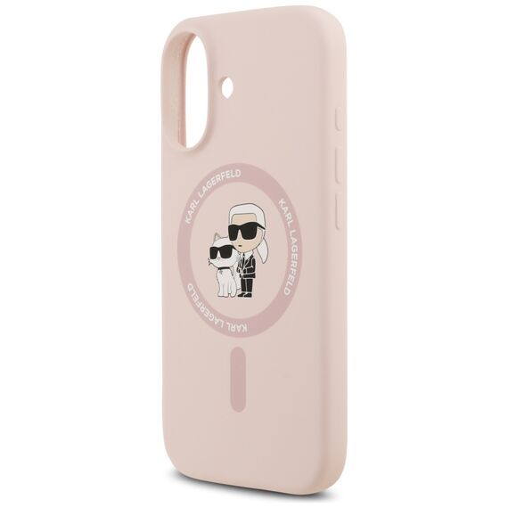 Karl Lagerfeld Silicone Karl&amp;Choupette Ring MagSafe Case for iPhone 17 - Pink | Techbox