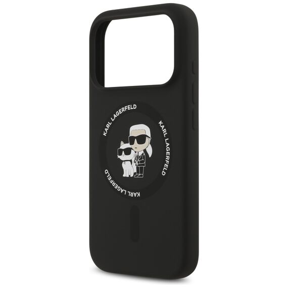 Karl Lagerfeld Silicone Karl&amp;Choupette Ring MagSafe Case for iPhone 17 Pro - Black | Techbox