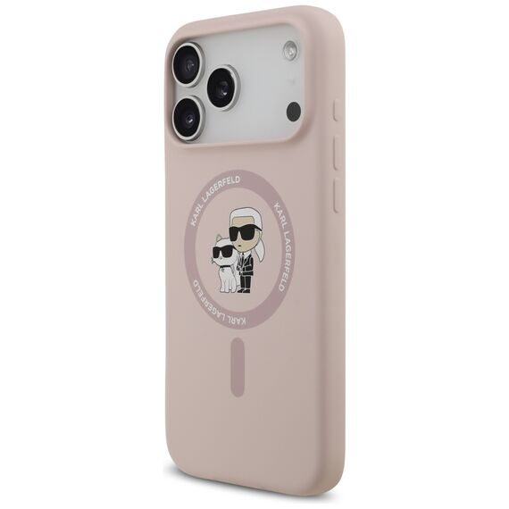 Karl Lagerfeld Silicone Karl&amp;Choupette Ring MagSafe Case for iPhone 17 Pro Max - Pink | Techbox