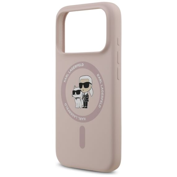 Karl Lagerfeld Silicone Karl&amp;Choupette Ring MagSafe Case for iPhone 17 Pro - Pink - Apple Cases - Cases - Techbox