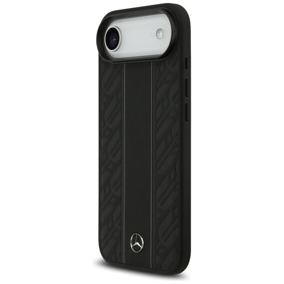 Mercedes Leather Laurel Leaves Stripes MagSafe Case for iPhone 17 Air - Black | Techbox