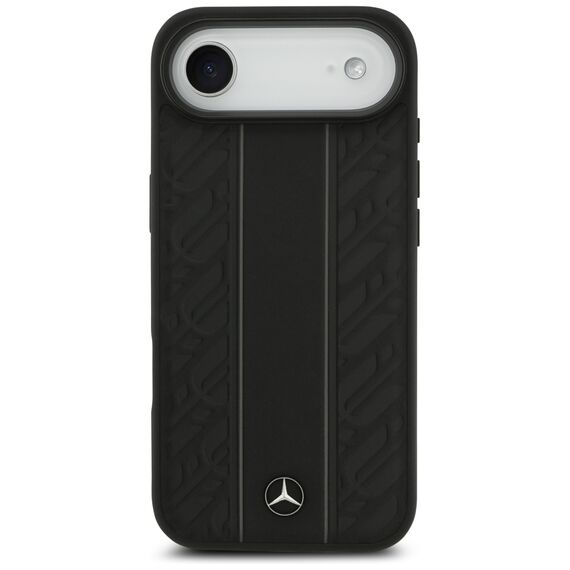 Mercedes Leather Laurel Leaves Stripes MagSafe Case for iPhone 17 Air - Black | Techbox