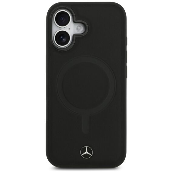 Mercedes Plain Smooth Leather MagSafe case for iPhone 17 - black | Techbox