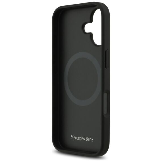 Mercedes Plain Smooth Leather MagSafe case for iPhone 17 - black | Techbox