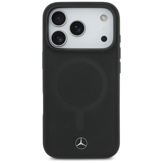 Mercedes Plain Smooth Leather MagSafe Case for iPhone 17 Pro - Black | Techbox