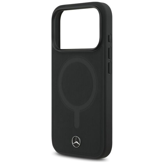 Mercedes Plain Smooth Leather MagSafe Case for iPhone 17 Pro - Black | Techbox