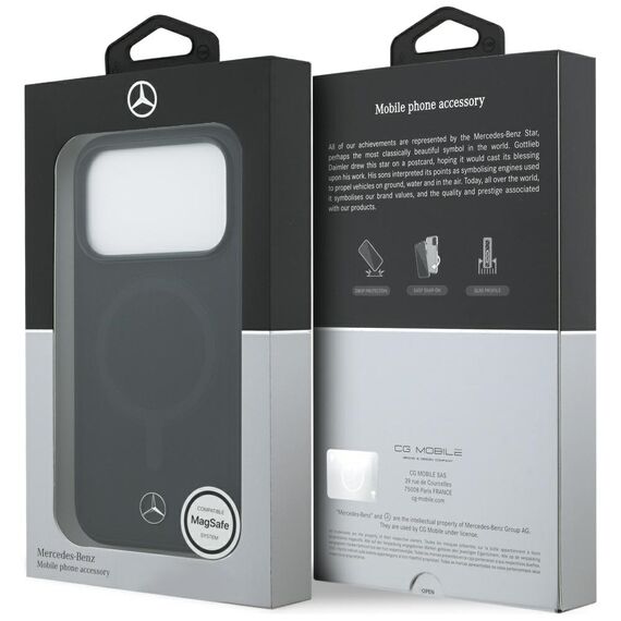 Mercedes Plain Smooth Leather MagSafe Case for iPhone 17 Pro - Black | Techbox
