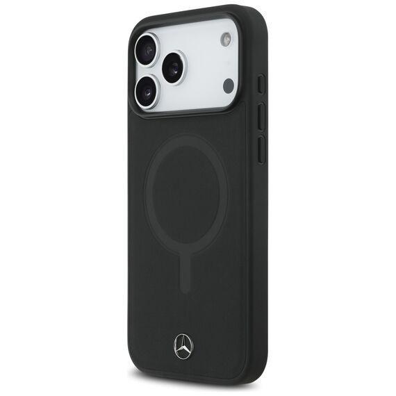 Mercedes Plain Smooth Leather MagSafe Case for iPhone 17 Pro Max - Black | Techbox