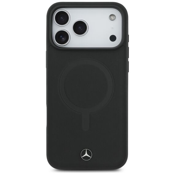 Mercedes Plain Smooth Leather MagSafe Case for iPhone 17 Pro Max - Black | Techbox