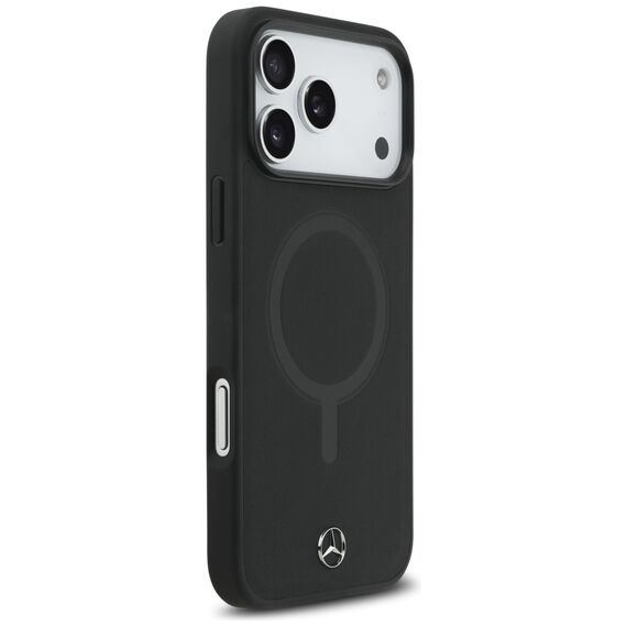 Mercedes Plain Smooth Leather MagSafe Case for iPhone 17 Pro Max - Black | Techbox