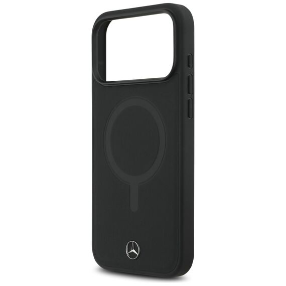 Mercedes Plain Smooth Leather MagSafe Case for iPhone 17 Pro Max - Black | Techbox