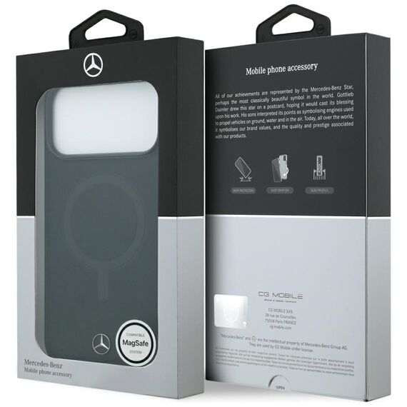 Mercedes Plain Smooth Leather MagSafe Case for iPhone 17 Pro Max - Black | Techbox
