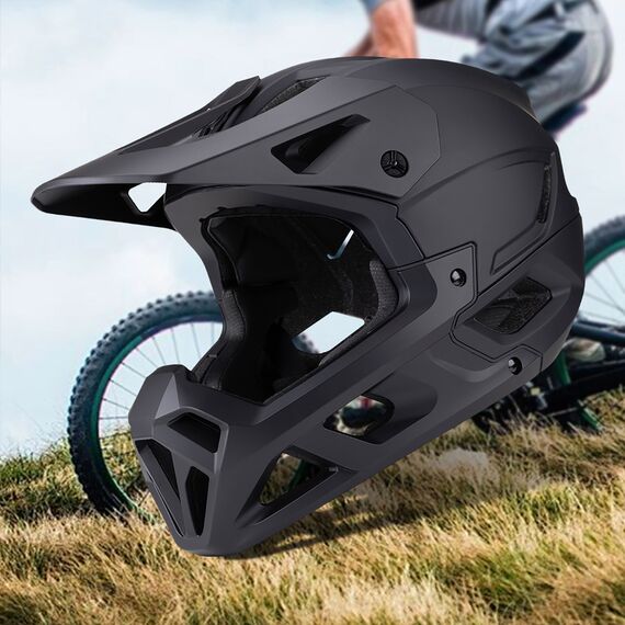 Wozinsky Full Face Bike Helmet with Chin Guard M - Black - Bicycle - Sports & Fitness - Techbox