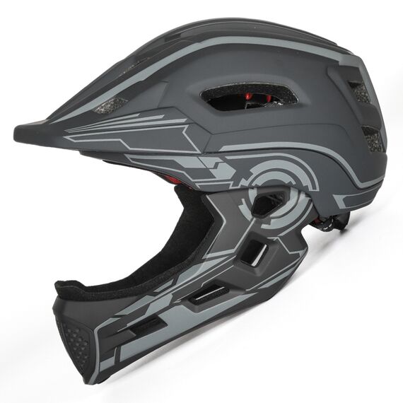 Wozinsky Kids' Full Face Bike Helmet with USB Rear Light S - Gray - Bicycle - Sports & Fitness - Techbox