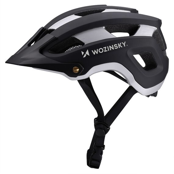 Wozinsky lightweight MTB bike helmet L - black and silver | Techbox