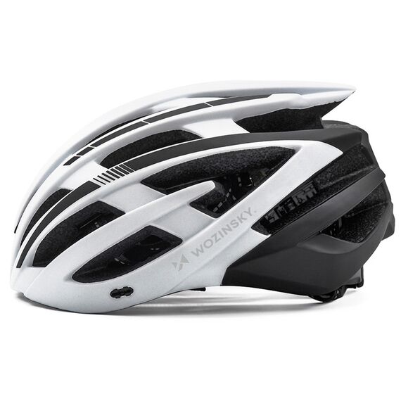 Wozinsky MTB Bike Helmet with USB Rear Light M - Black and White | Techbox