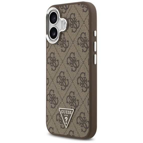 Etui Guess 4G Triangle Logo MagSafe na iPhone 17 - brązowe